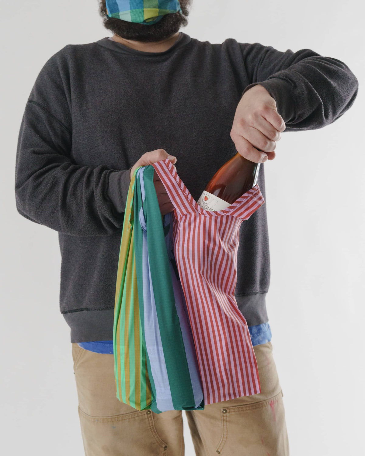 Wine Baggu Set of 3 - Afternoon Stripes