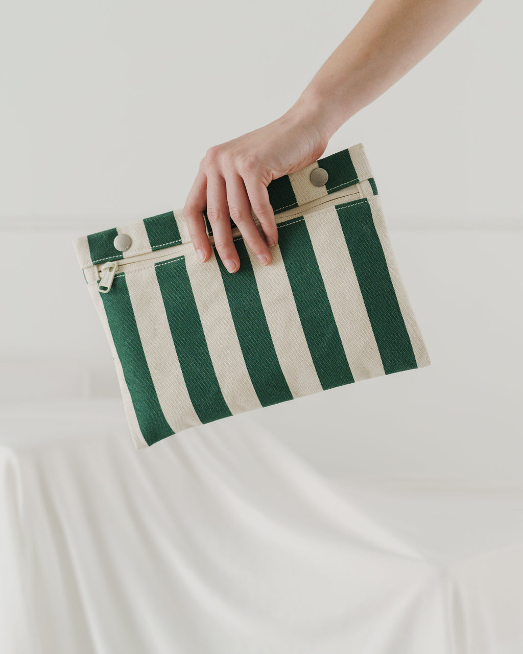 Canvas Zip Tote - Palm Stripe