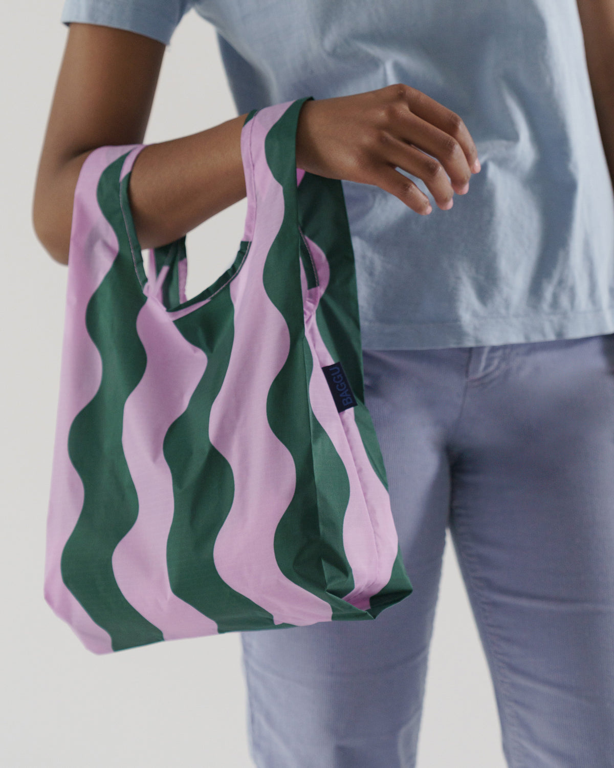Baby Baggu - Pink and Green Wavy Stripe