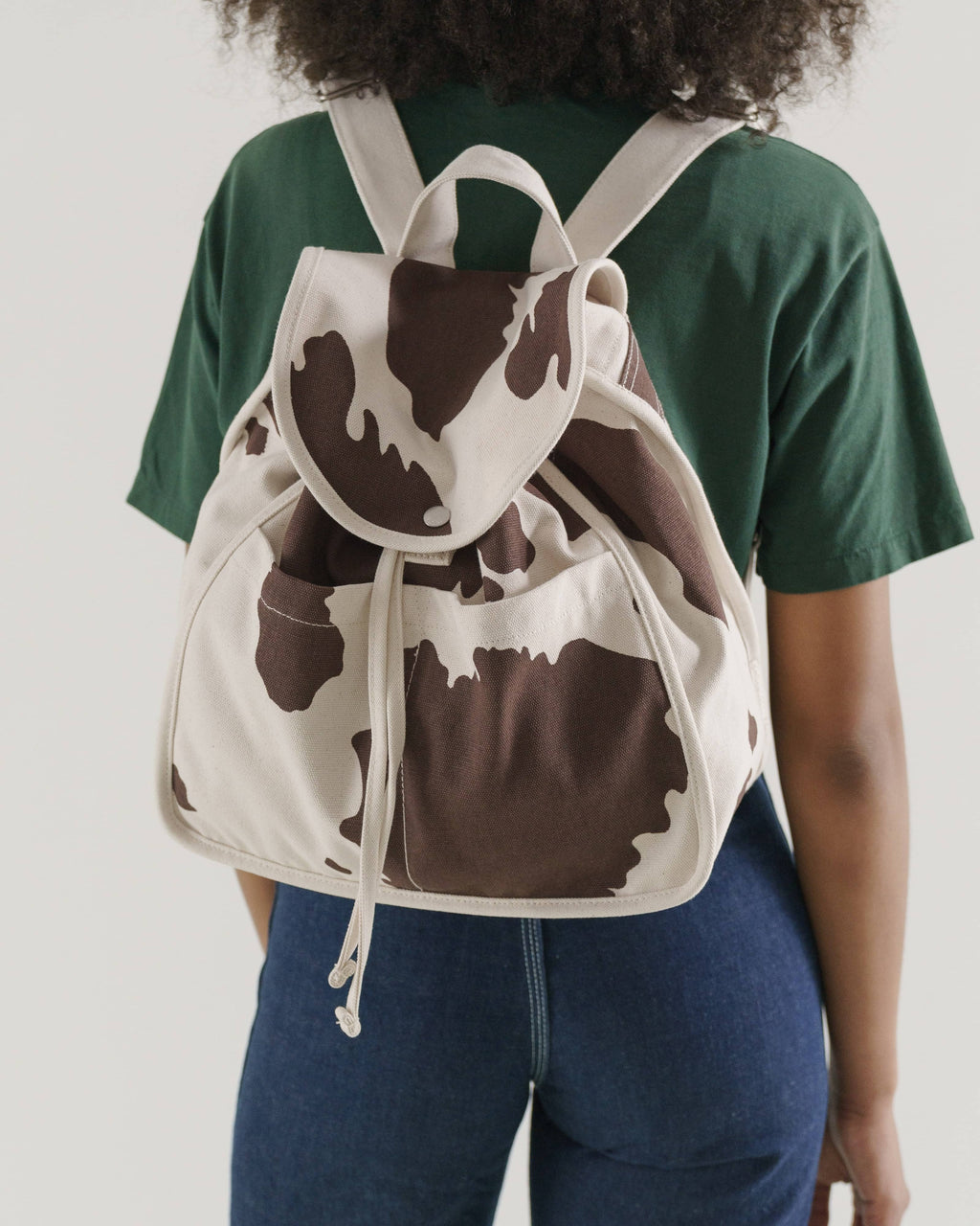 Drawstring Backpack - Brown Cow