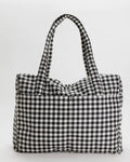 Cloud Carry-on - Black & White Pixel Gingham