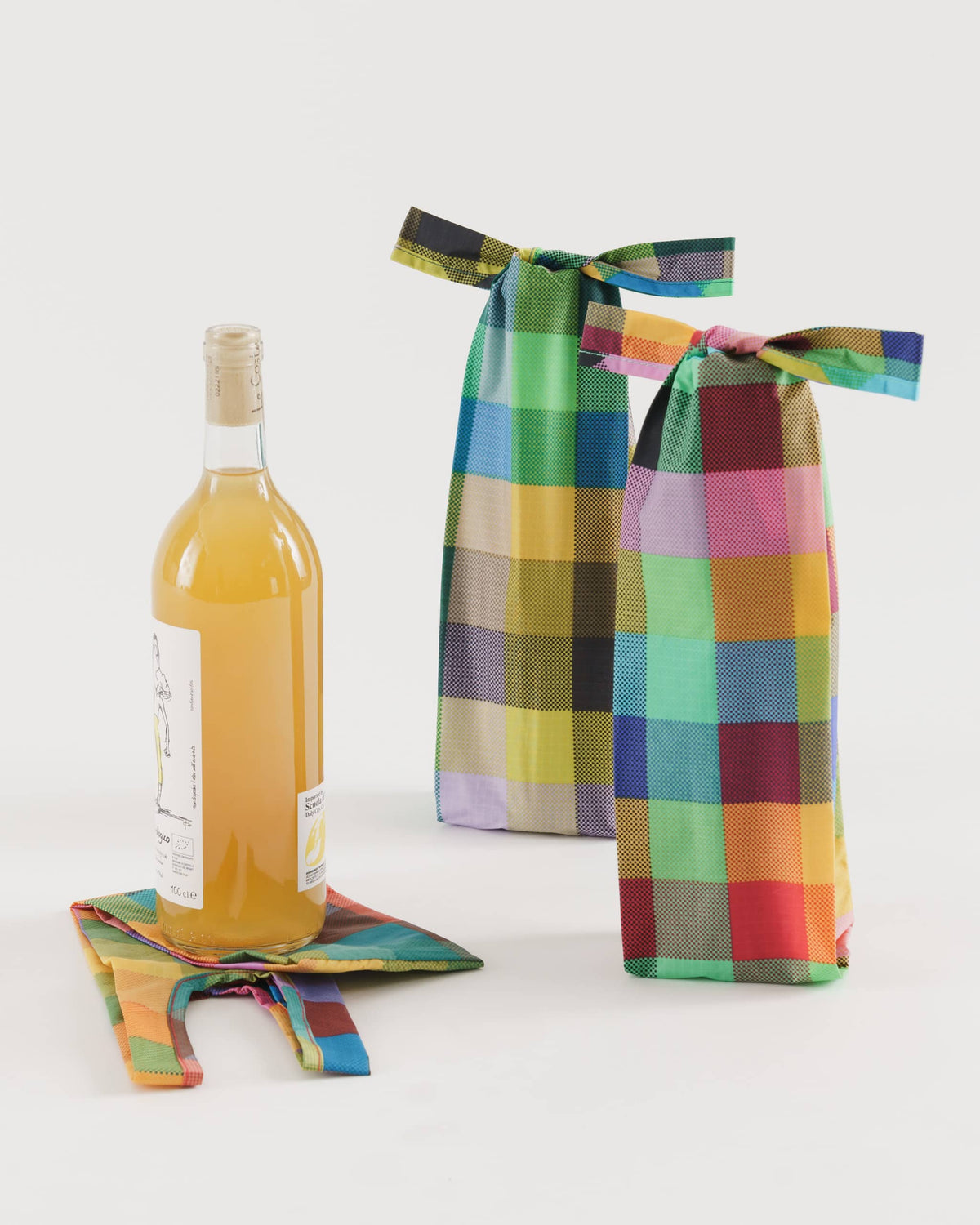 Wine Baggu Set of 3 - Madras Mix