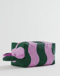 Dopp Kit - Pink and Green Wavy Stripe