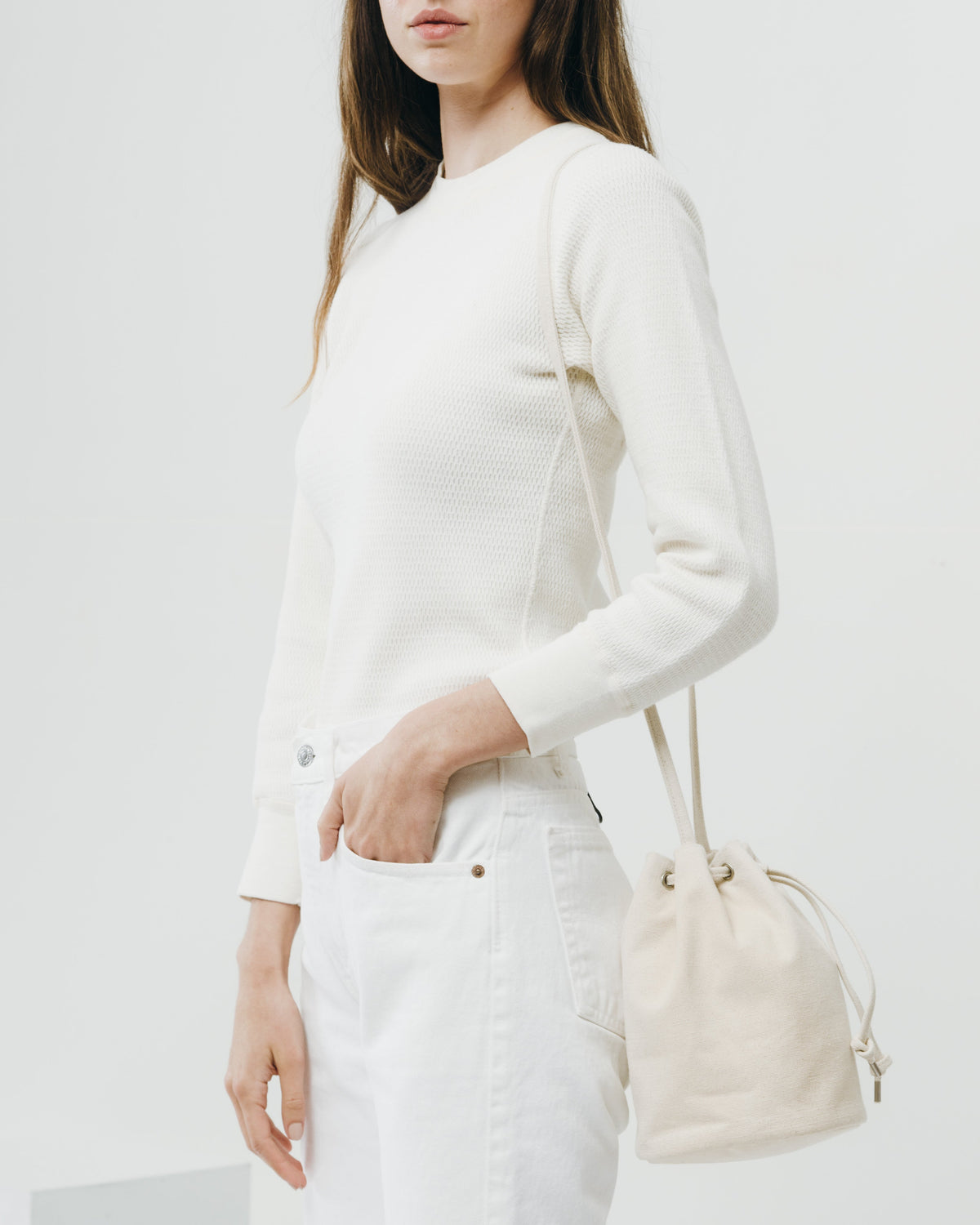 Canvas Drawstring Purse - Natural Canvas