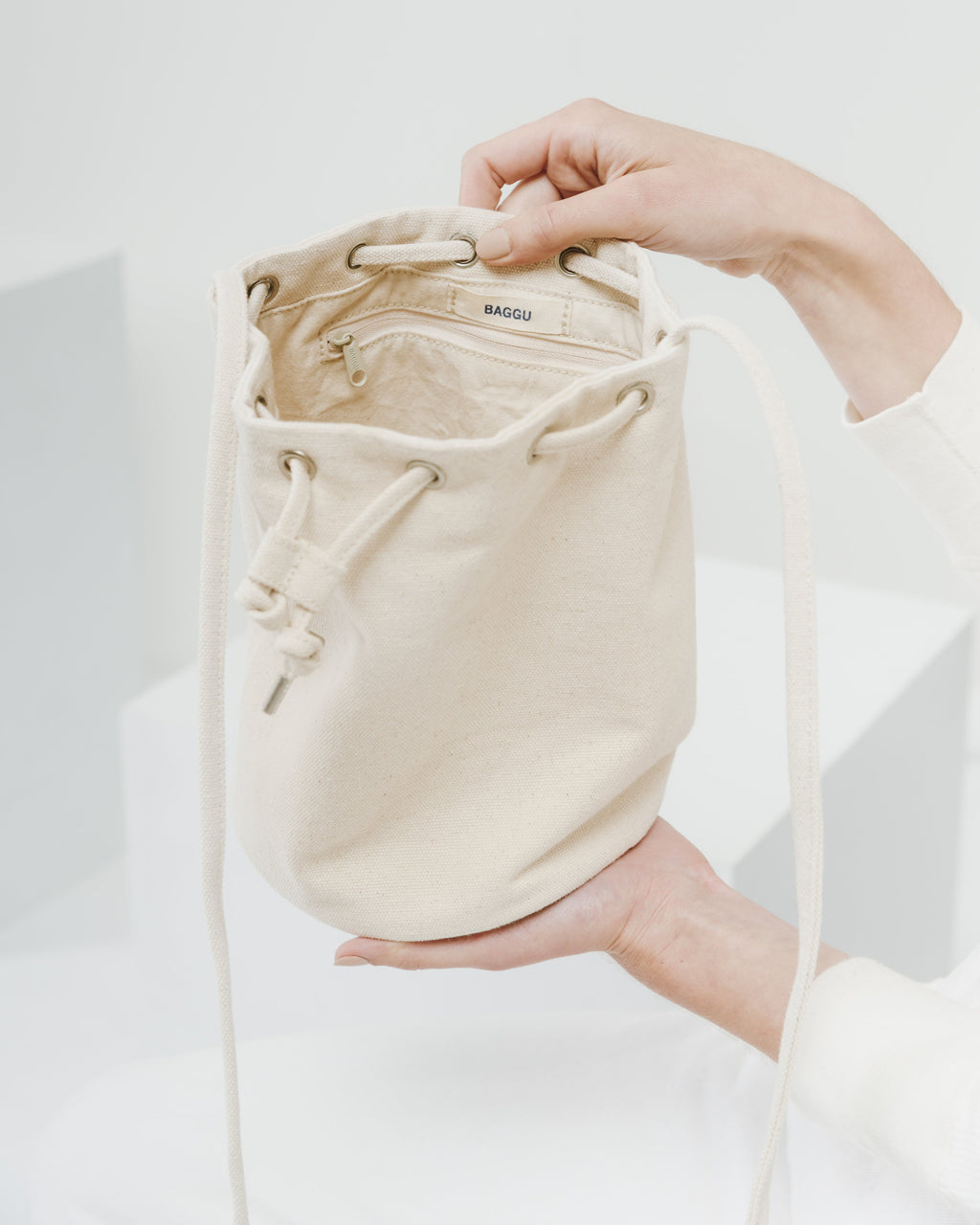 Canvas Drawstring Purse - Natural Canvas