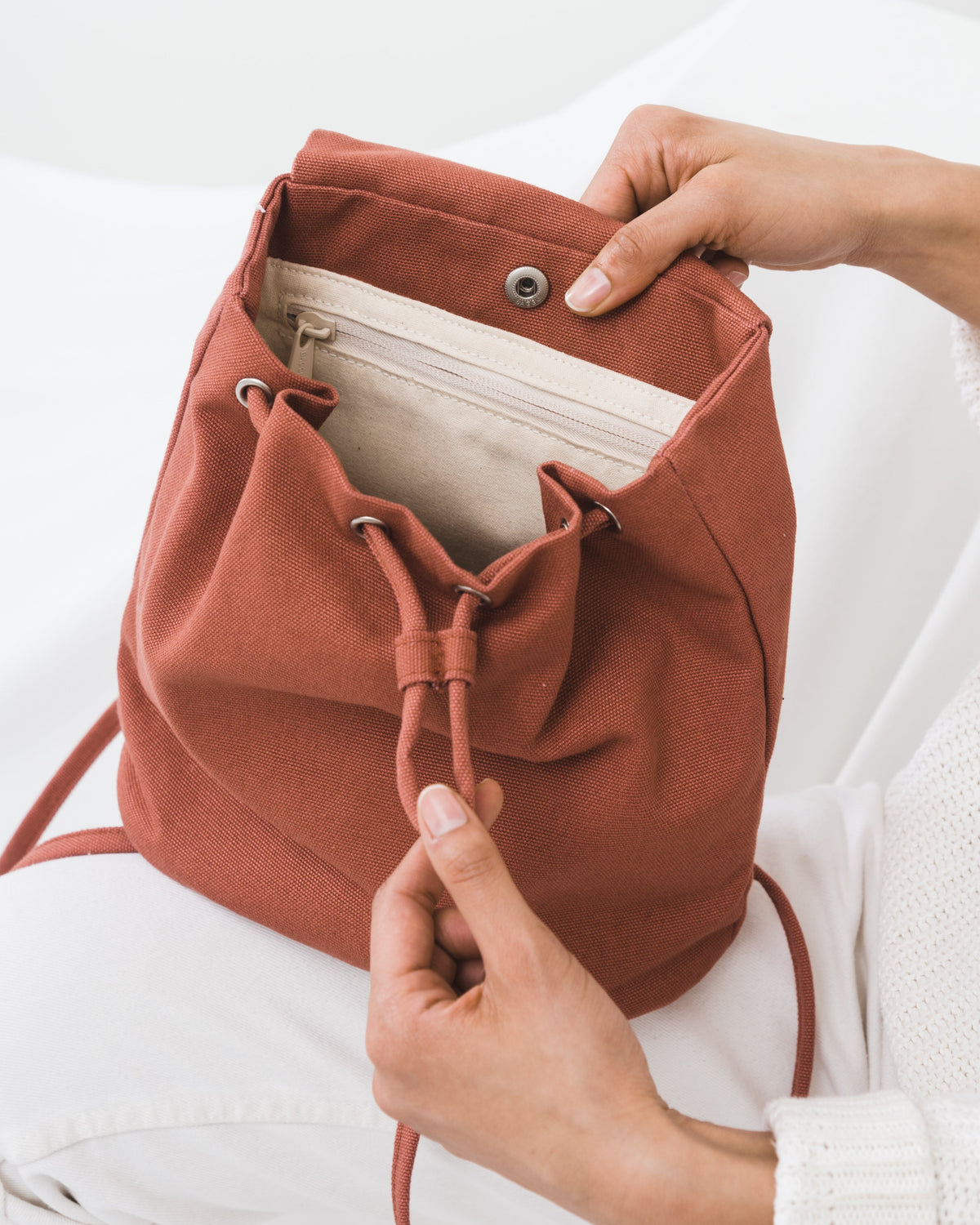 Canvas Mini Backpack - Terracotta