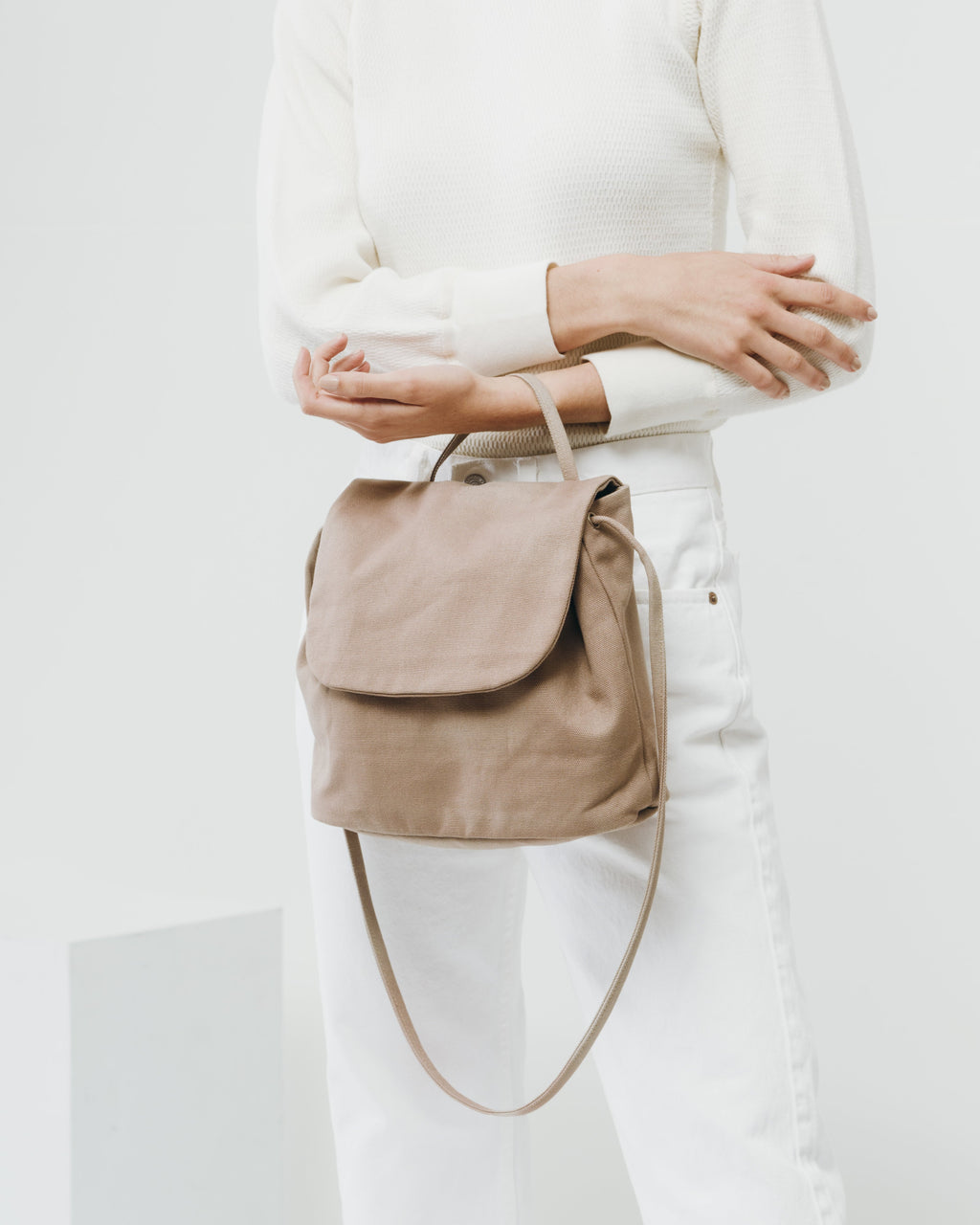 Canvas Shoulder Bag - Mushroom