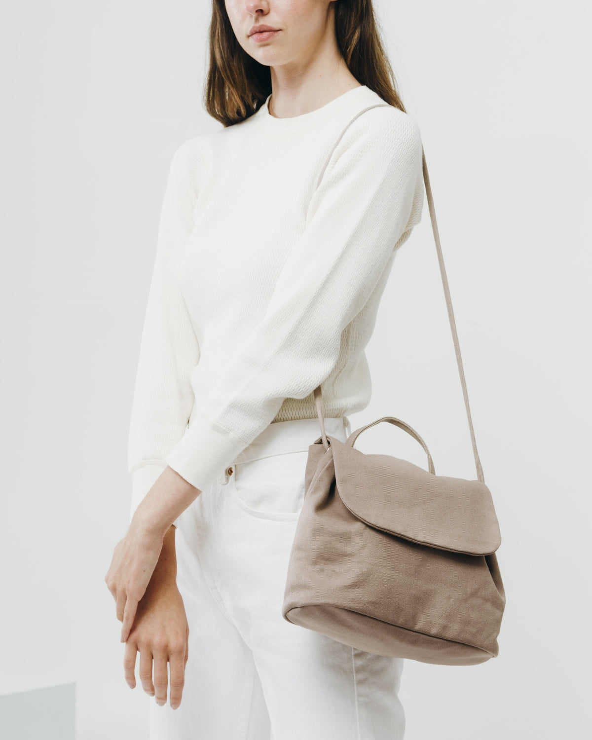 Canvas Shoulder Bag - Mushroom