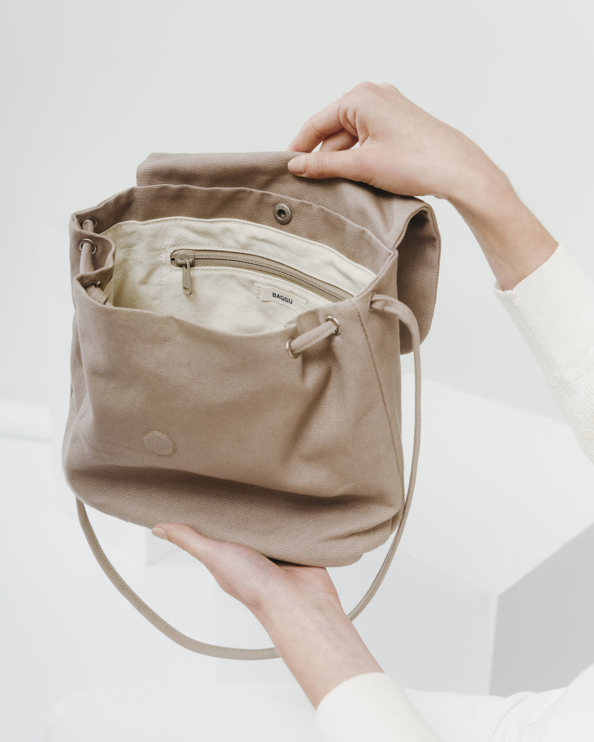 Canvas Shoulder Bag - Mushroom