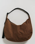 Large Nylon Crescent Bag - Brown