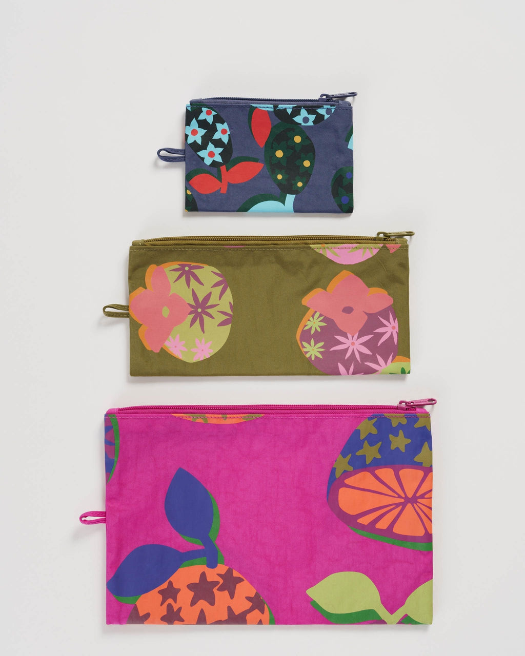 Flat Pouch Set - Collaged Fruit