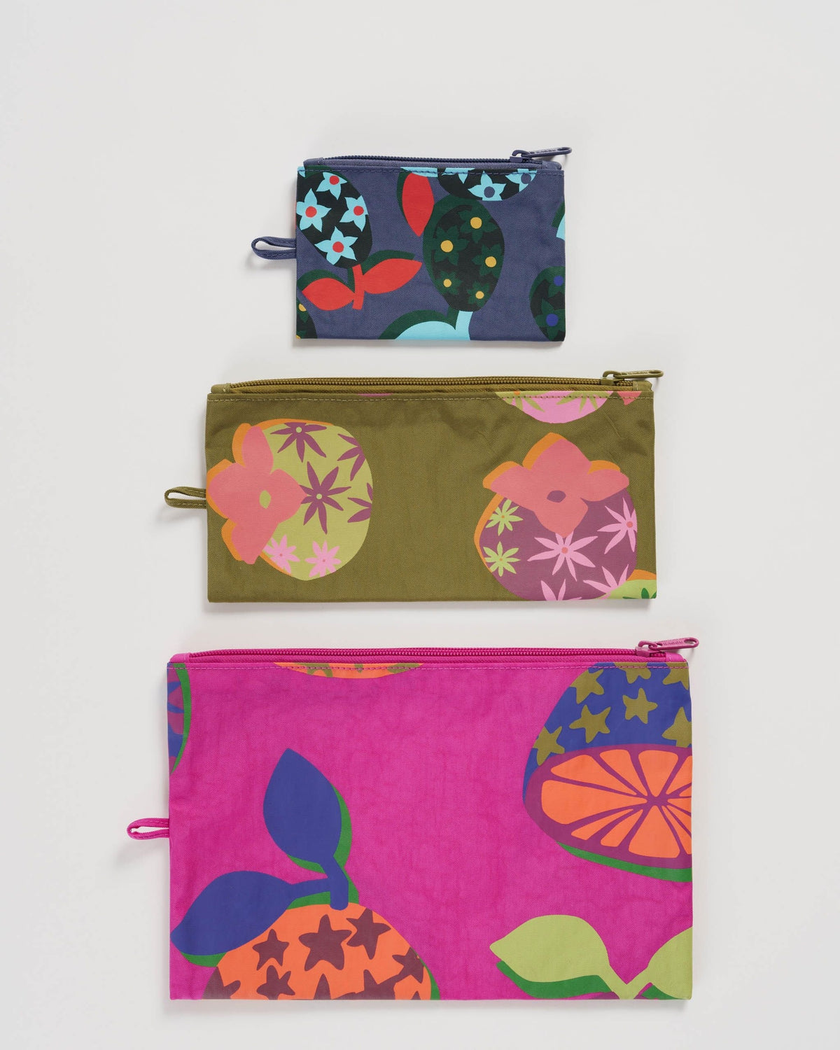 Flat Pouch Set - Collaged Fruit