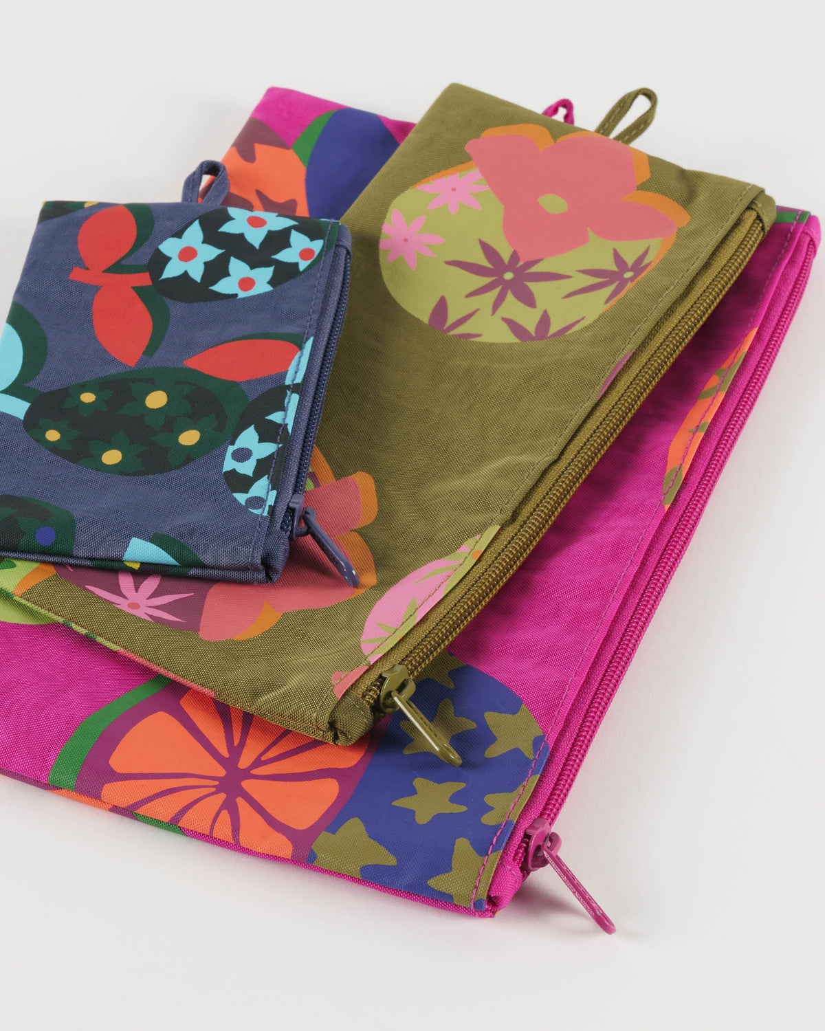 Flat Pouch Set - Collaged Fruit