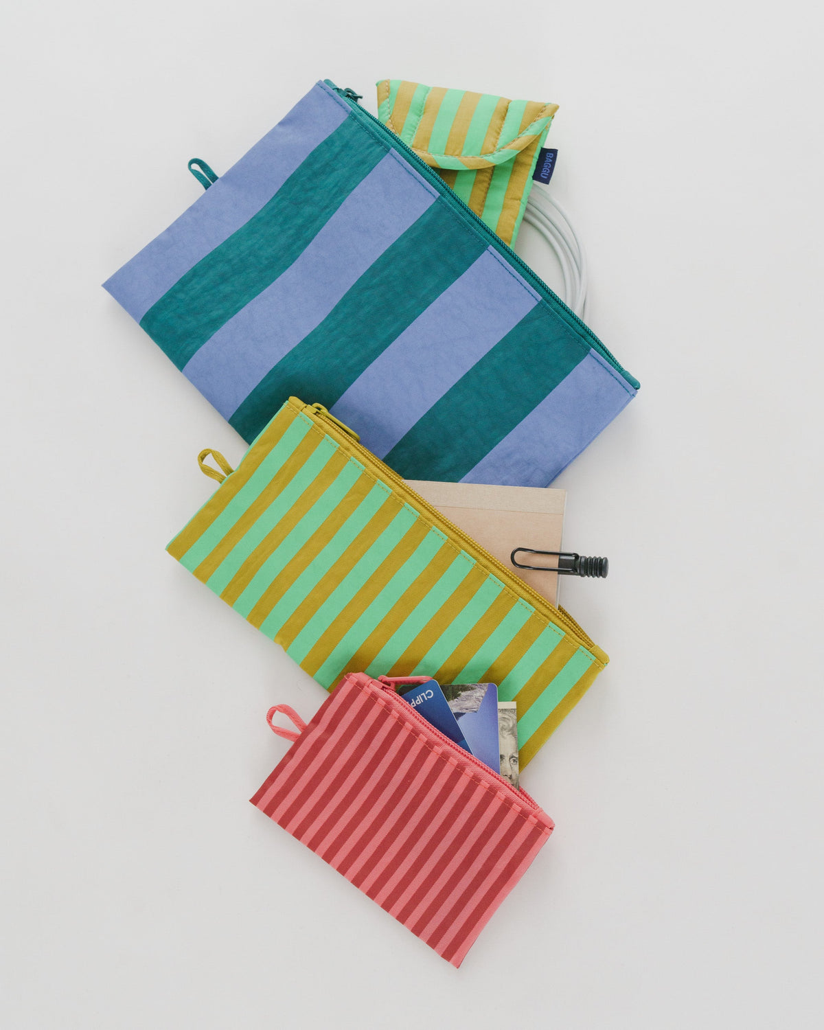 Flat Pouch Set - Afternoon Stripes