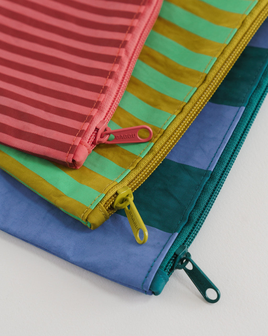Flat Pouch Set - Afternoon Stripes