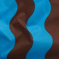 Standard Baggu - Teal & Brown Wavy Stripe