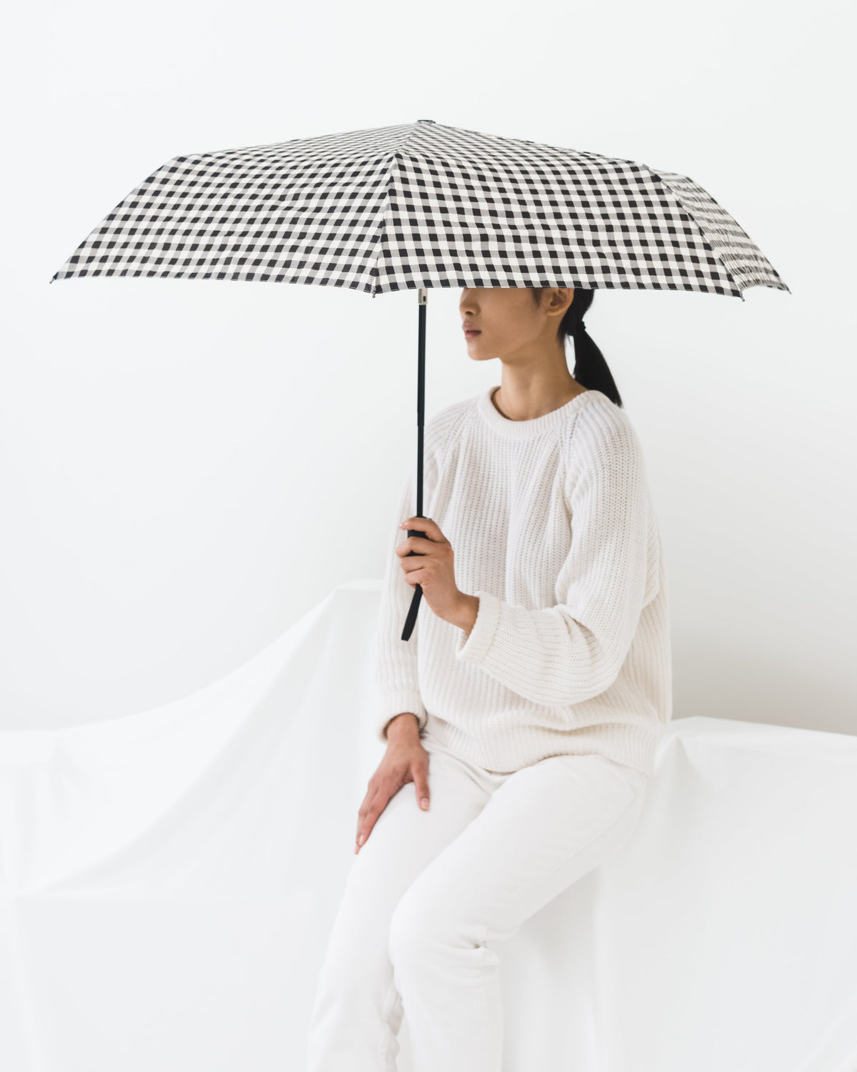 Umbrella - Black Gingham