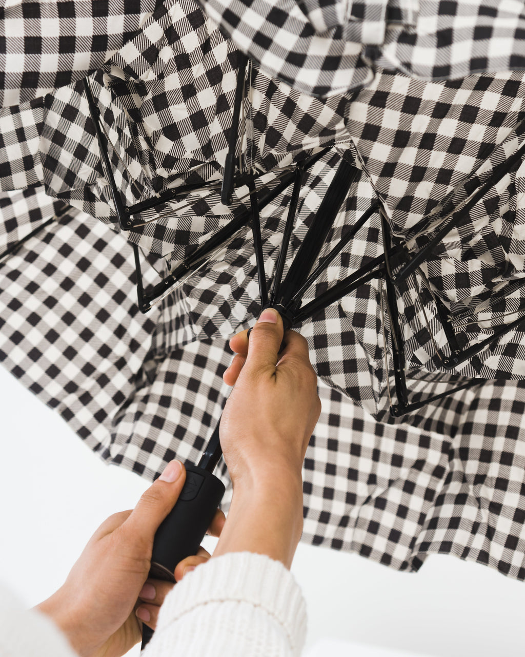 Umbrella - Black Gingham