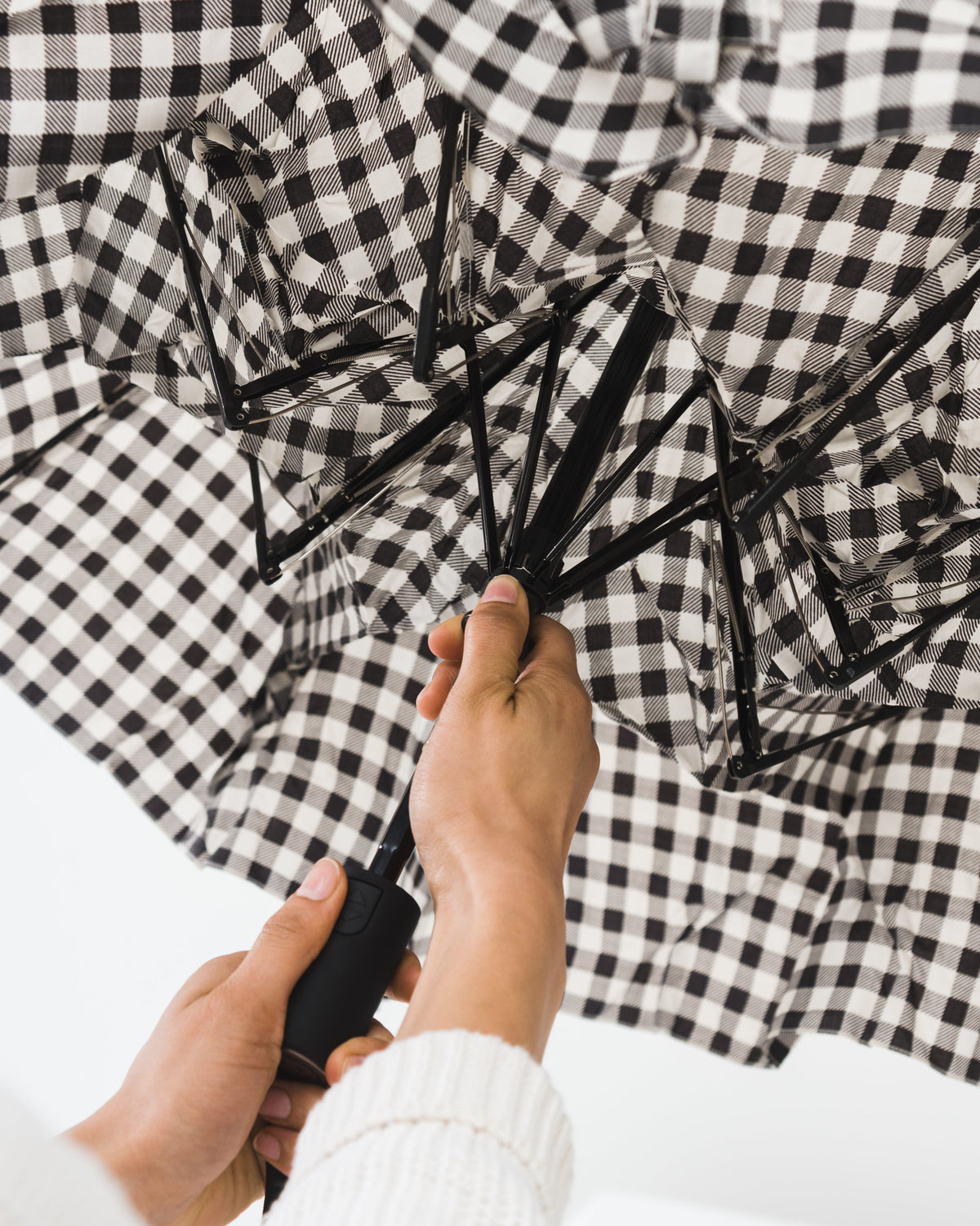 Umbrella - Black Gingham