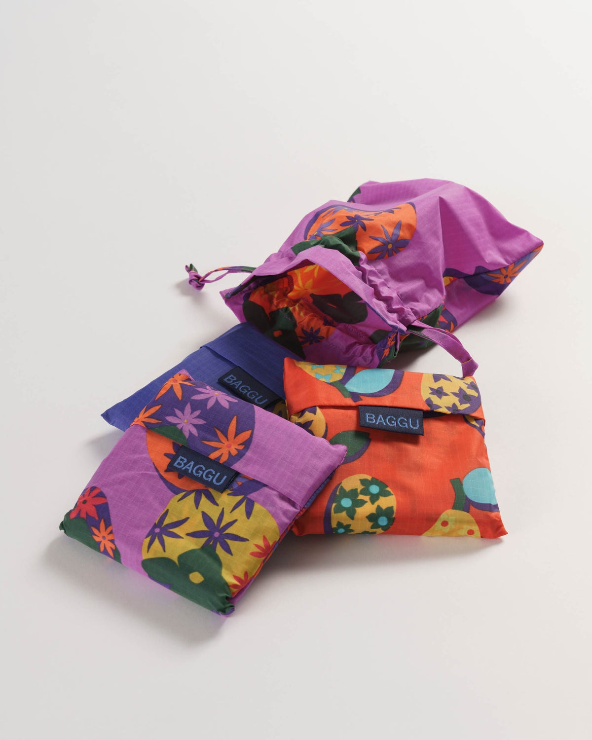 Standard Baggu Set of 3 - Collaged Fruit
