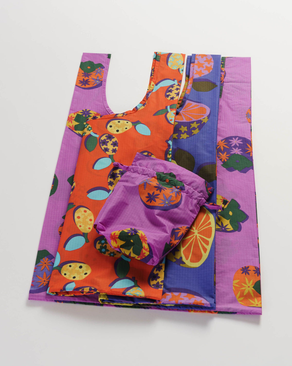 Standard Baggu Set of 3 - Collaged Fruit