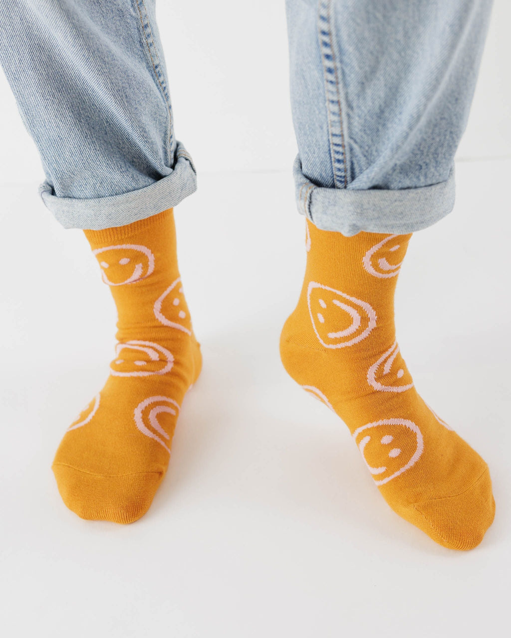 Crew Sock - Marigold Happy