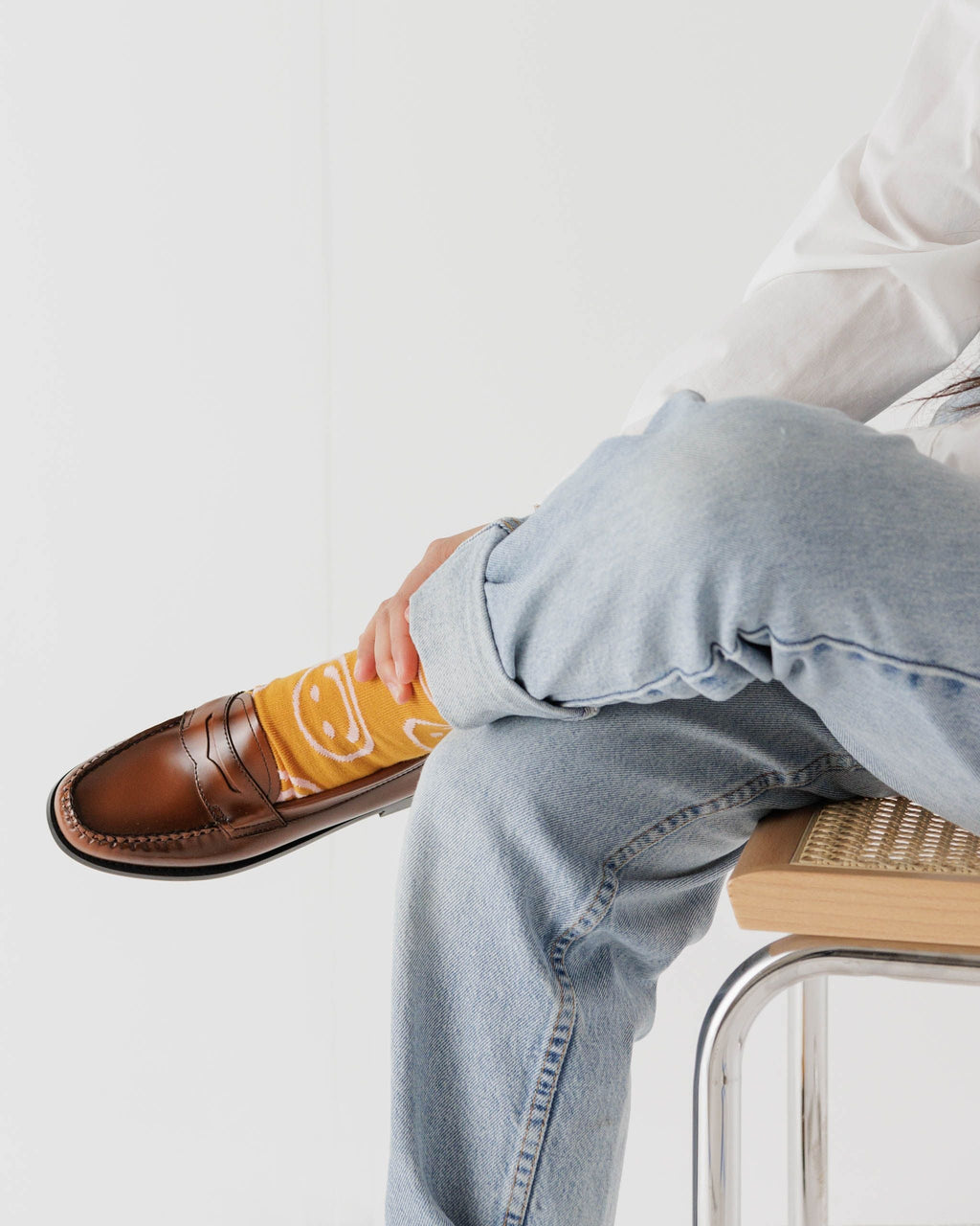 Crew Sock - Marigold Happy