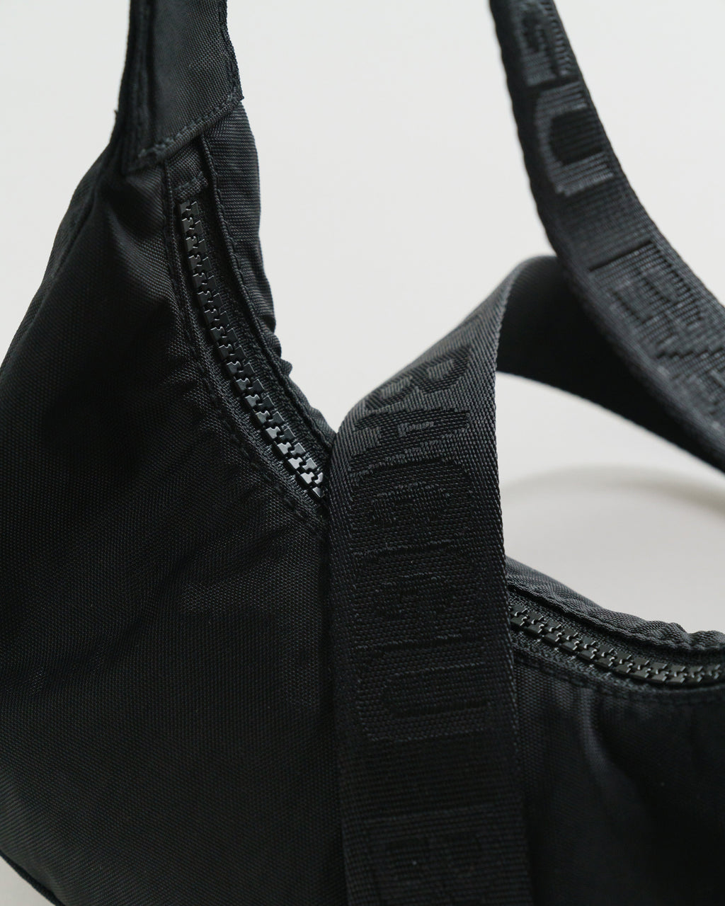 Mini Nylon Crescent Bag - Black