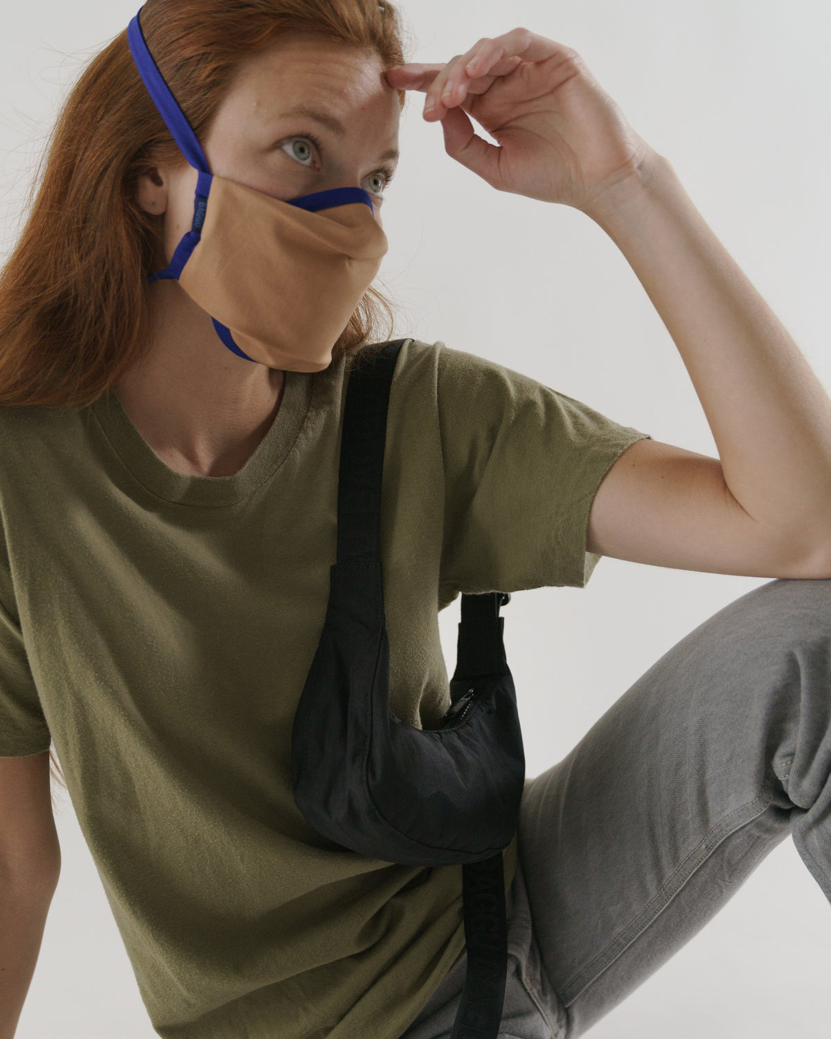 Mini Nylon Crescent Bag - Black