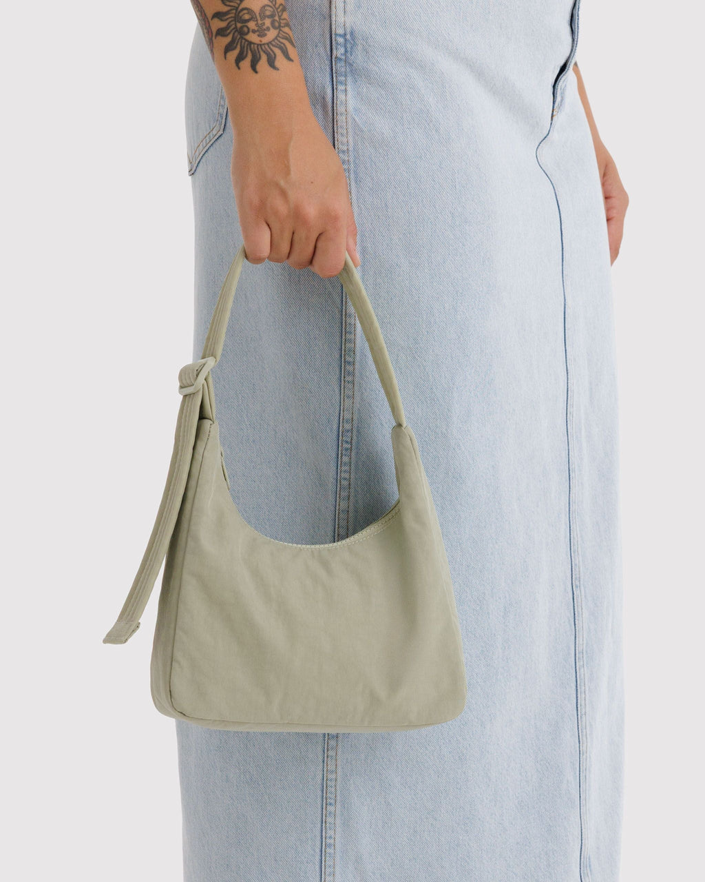 Mini Nylon Shoulder Bag - Celadon