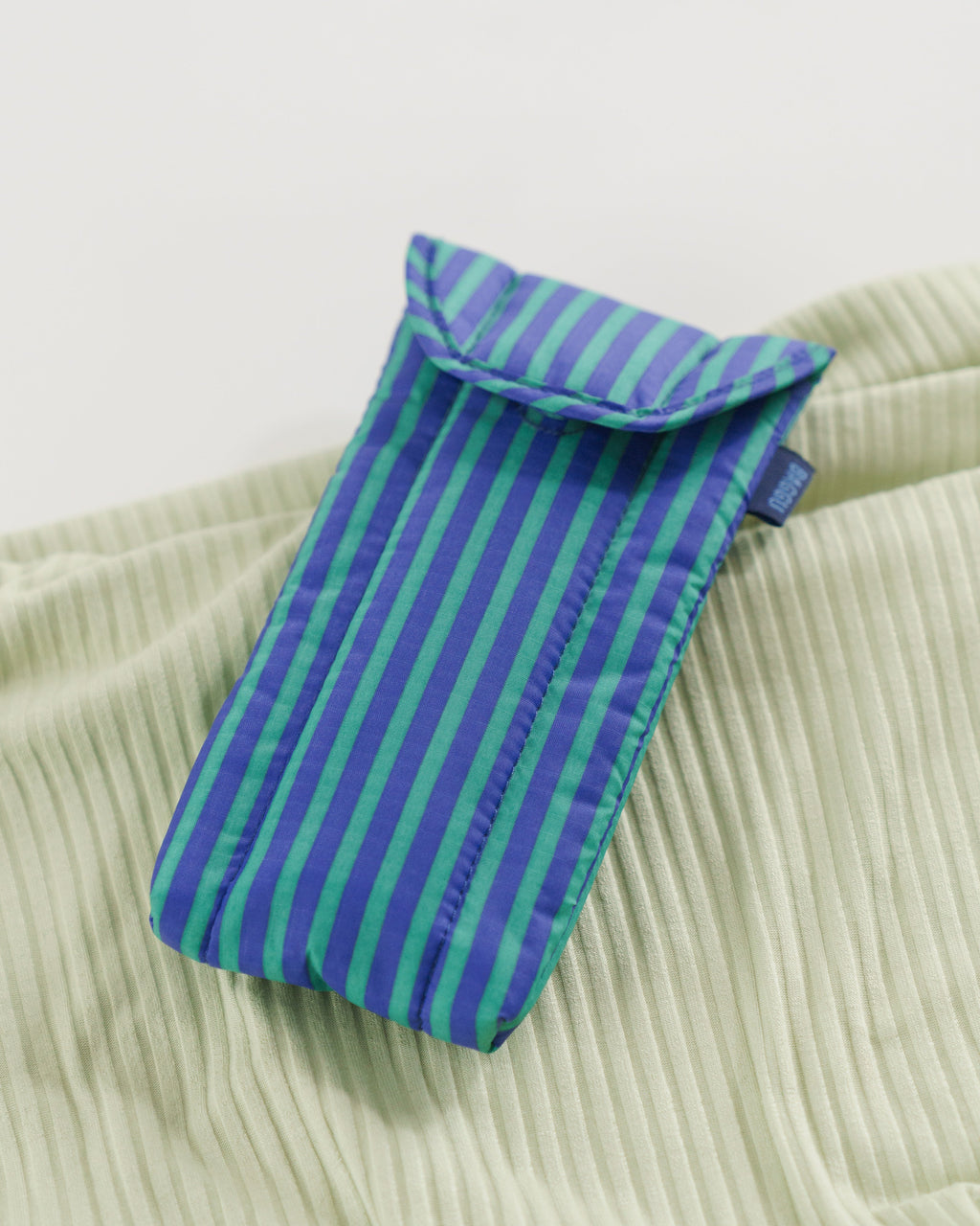 Puffy Glasses Sleeve - Stripe-Cobalt and Jade