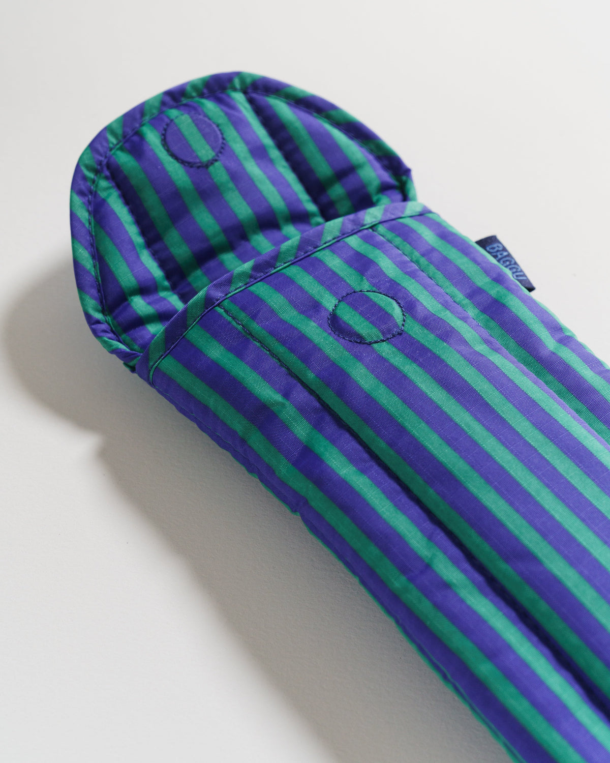 Puffy Glasses Sleeve - Stripe-Cobalt and Jade