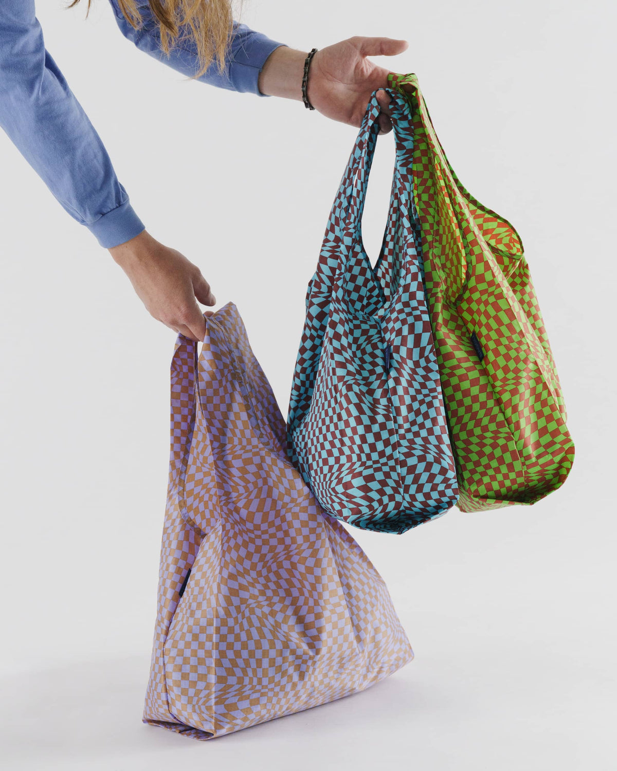 Standard Baggu Set of 3 - Trippy Checkers