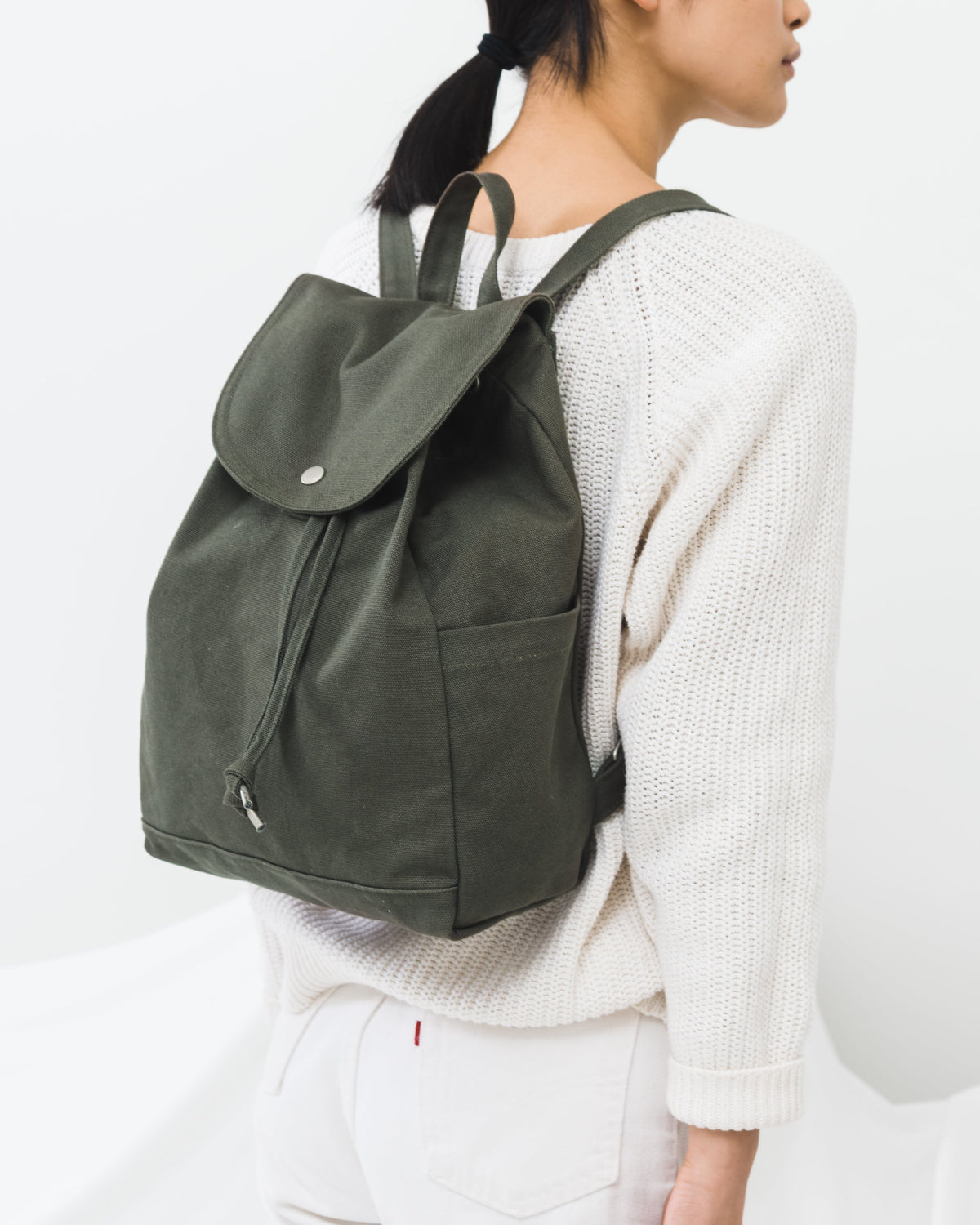 Drawstring Backpack - Dark Olive