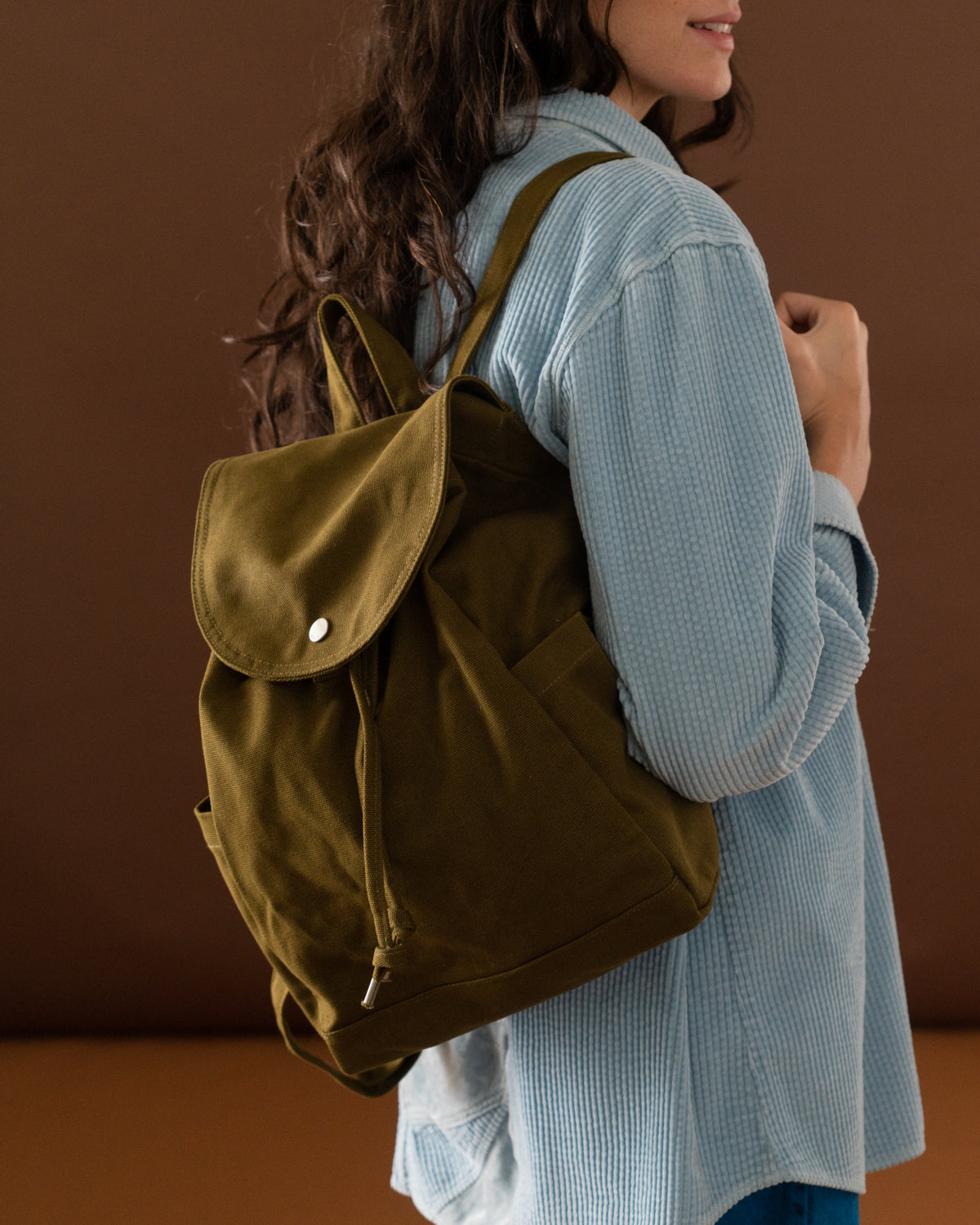 Drawstring Backpack - Dark Olive