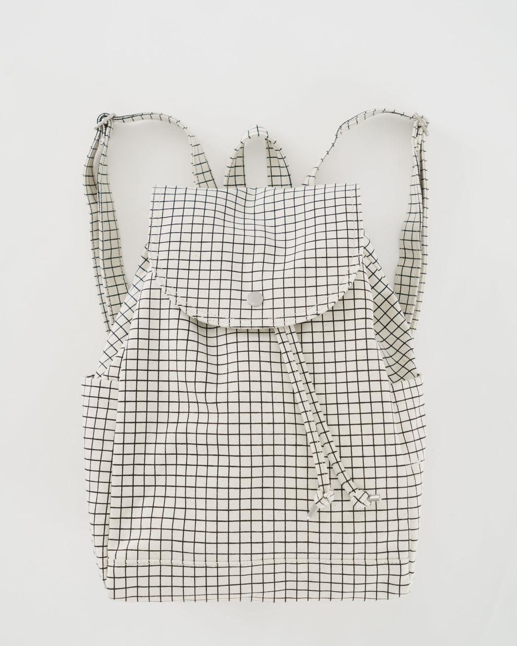 Drawstring Backpack - Natural Grid