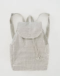 Drawstring Backpack - Natural Grid