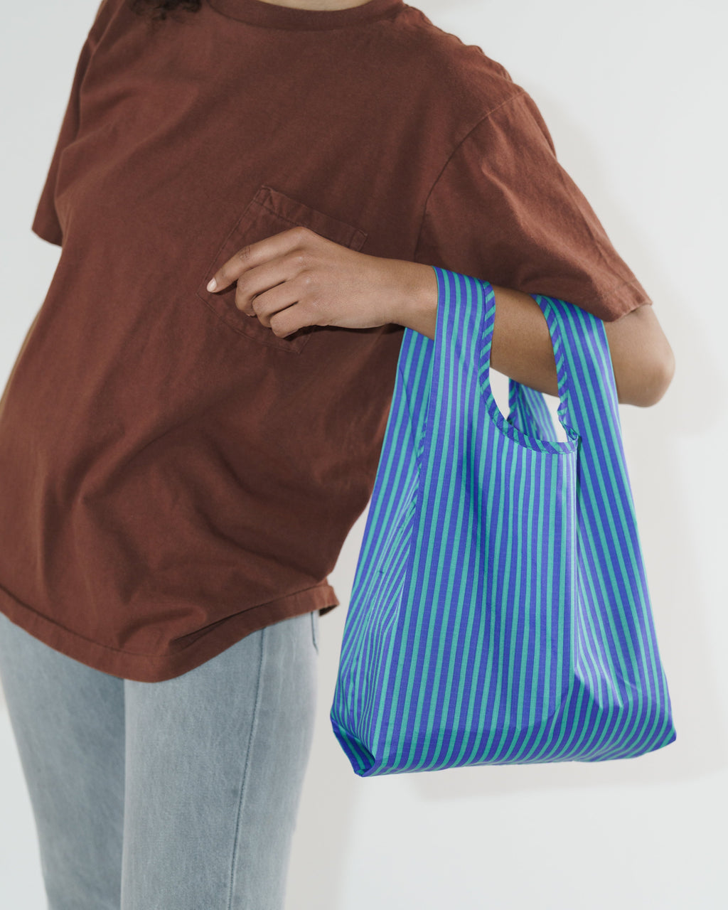 Baby Baggu - Cobalt and Jade Stripe