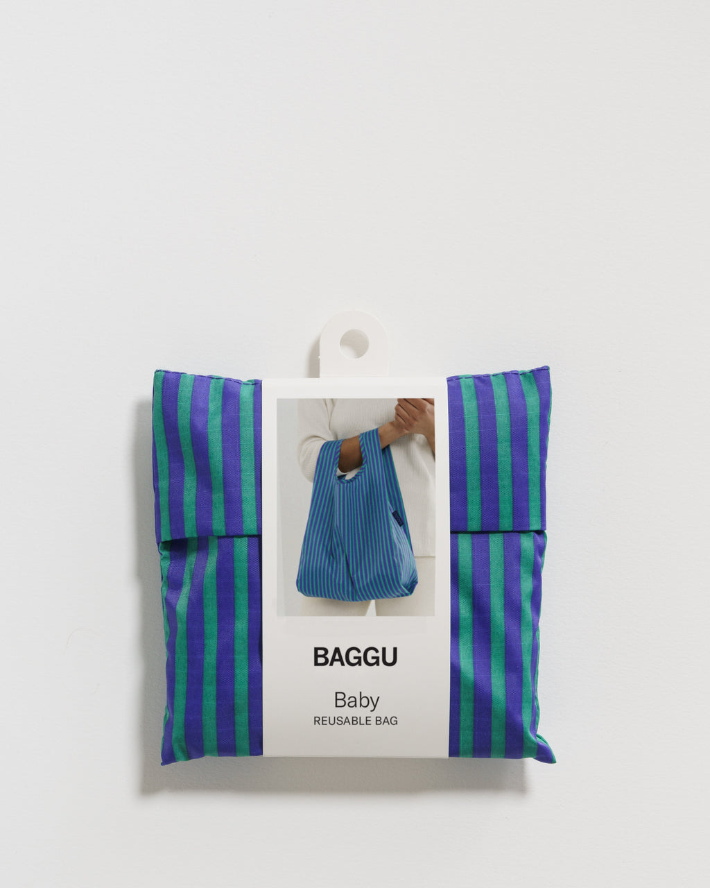 Baby Baggu - Cobalt and Jade Stripe