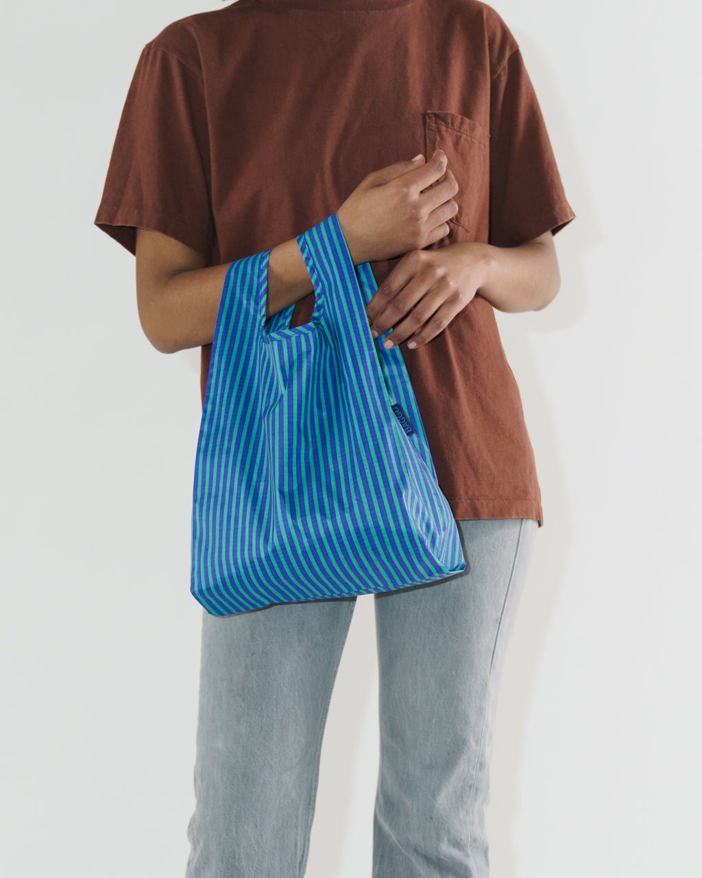Baby Baggu - Cobalt and Jade Stripe