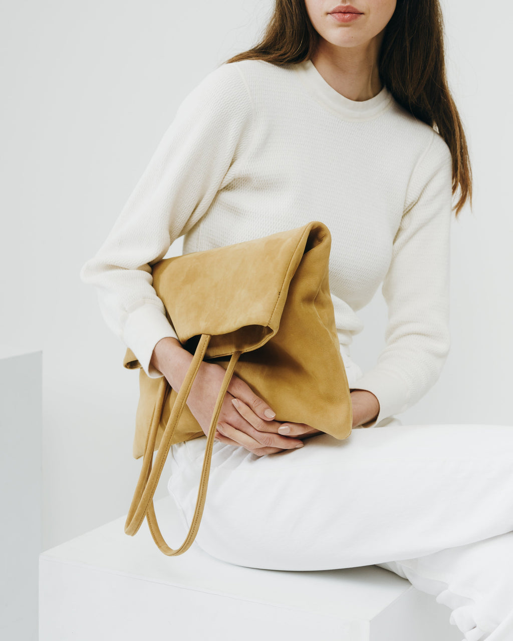 Flat Tote - Honey Nubuck