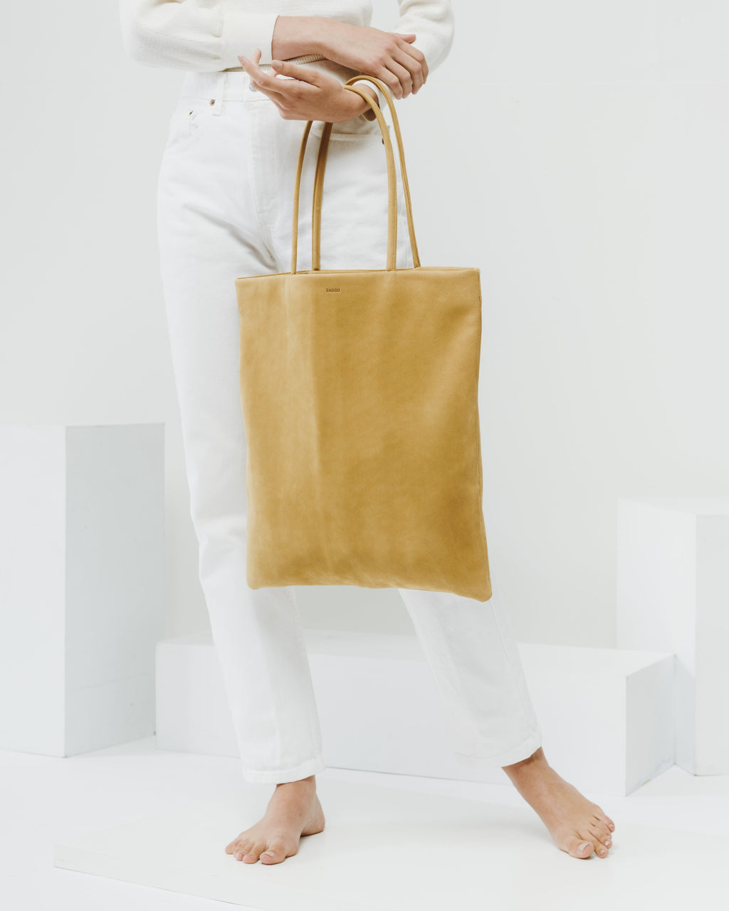 Flat Tote - Honey Nubuck