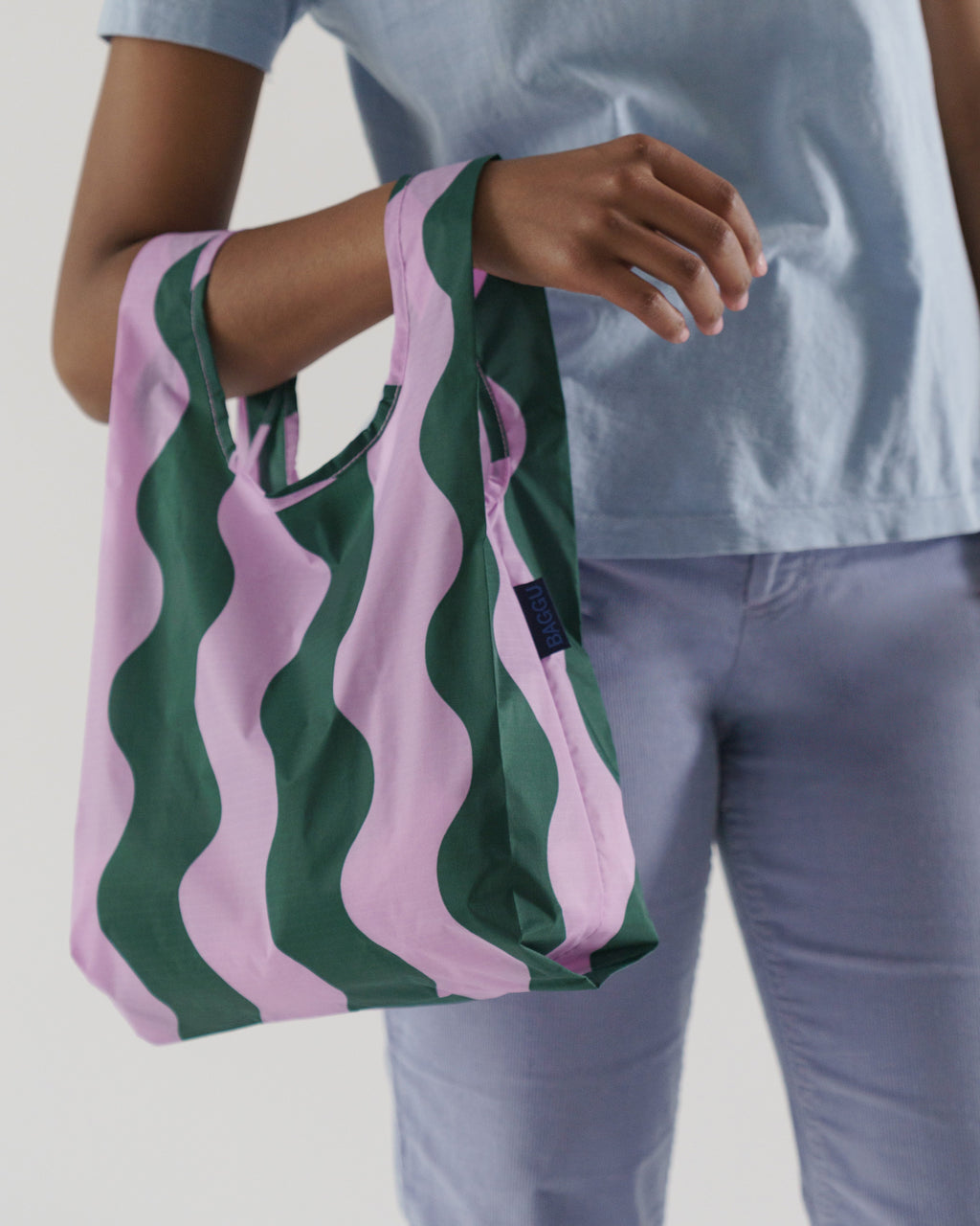 Baby Baggu - Pink and Green Wavy Stripe