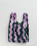 Standard Baggu - Pink and Green Wavy Stripe
