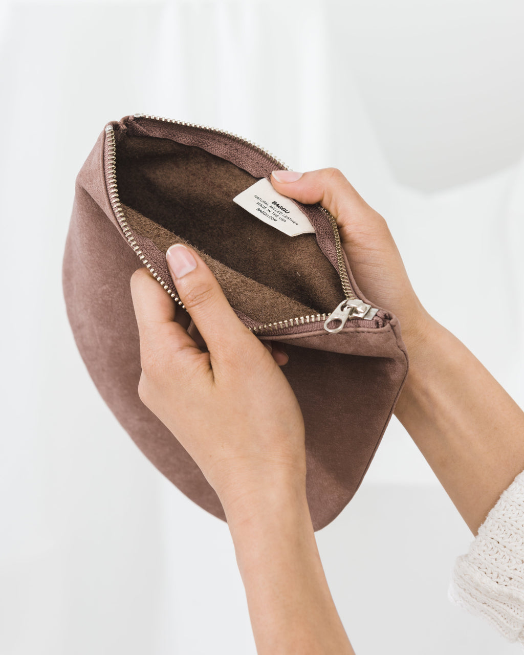 Large U Pouch - Taro Nubuck