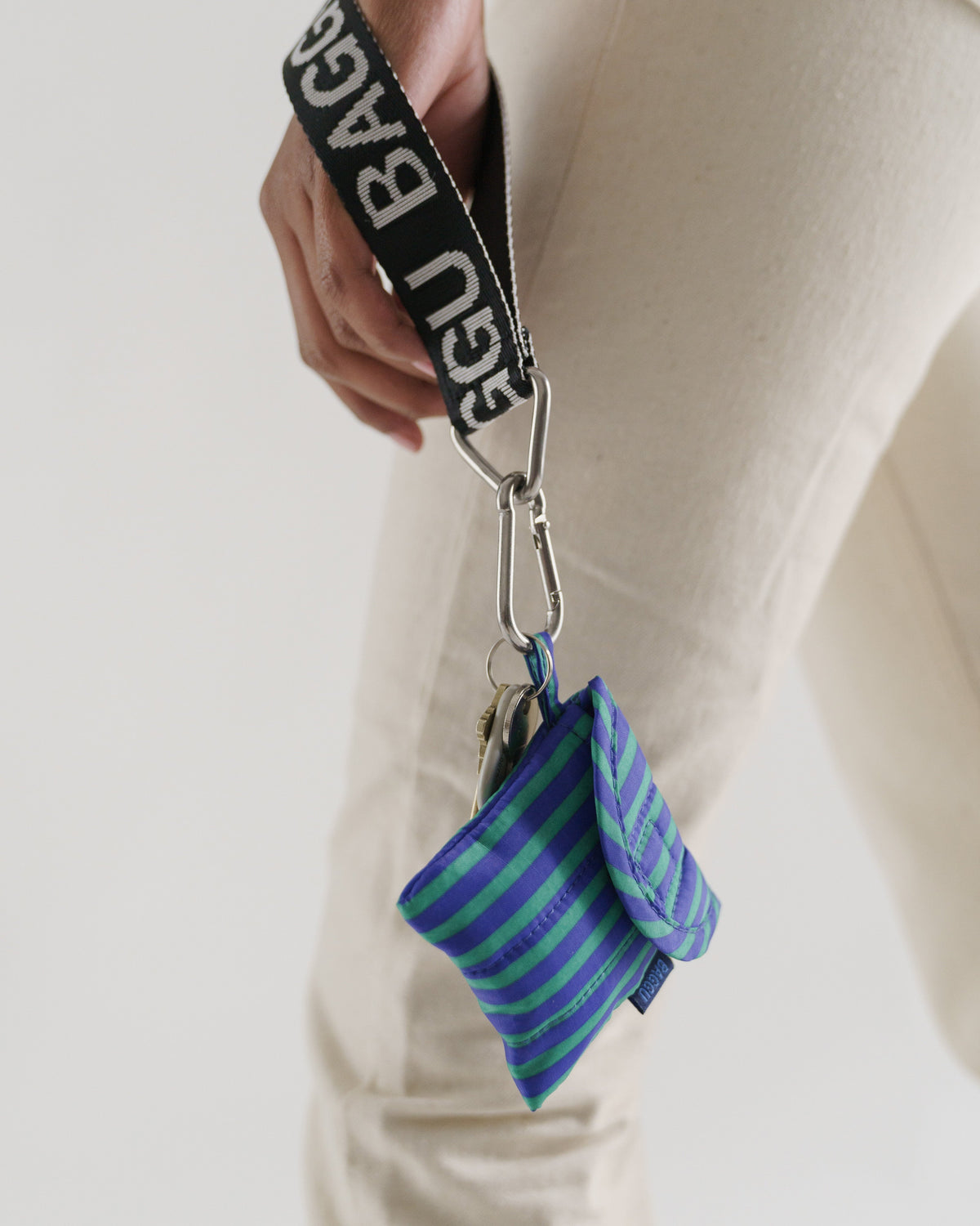 Puffy Earbuds Case - Stripe Cobalt-and-jade