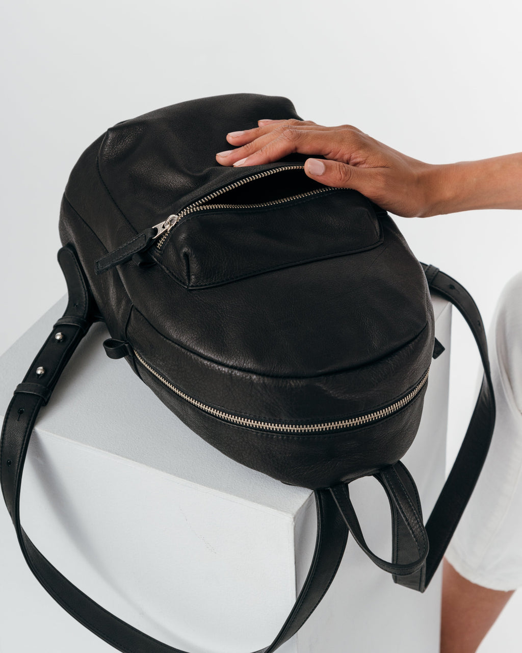Leather Backpack - Black