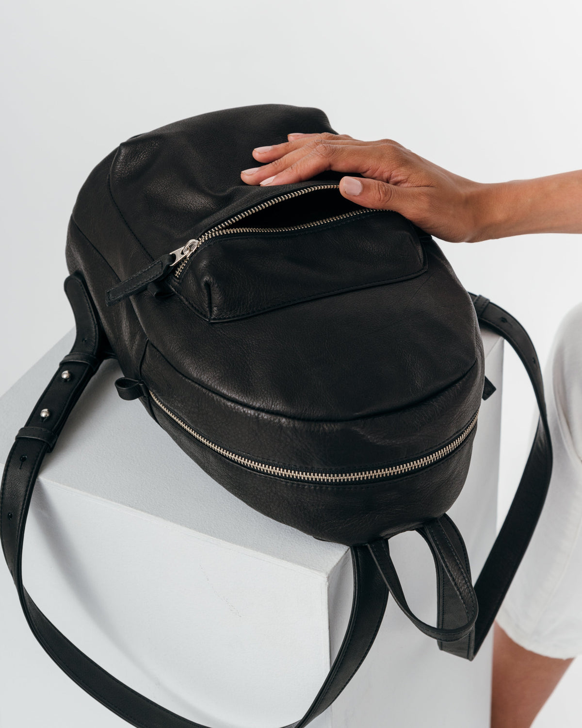 Leather Backpack - Black