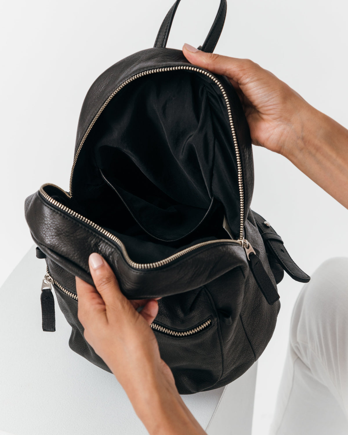 Leather Backpack - Black