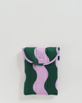 Puffy Tablet Sleeve - Pink and Green Wavy Stripe